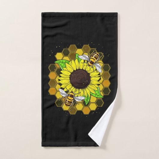 Hippie Sunflower Bees Handdoek (Handdoek)