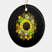 Hippie Sunflower Bees Keramisch Ornament (Links)
