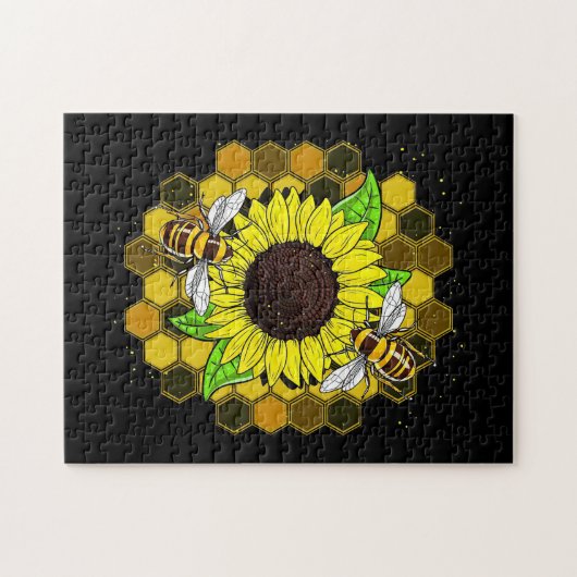 Hippie Sunflower Bees Legpuzzel (Horizontaal)