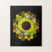 Hippie Sunflower Bees Legpuzzel (Verticaal)