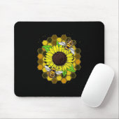 Hippie Sunflower Bees Muismat (Met muis)