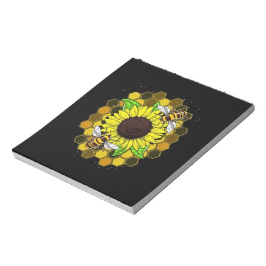 Hippie Sunflower Bees Notitieblok (Linkerzijde)