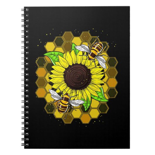 Hippie Sunflower Bees Notitieboek (Voorkant)