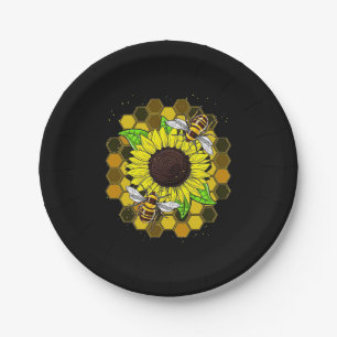 Hippie Sunflower Bees Papieren Bordje