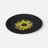 Hippie Sunflower Bees Papieren Bordje (Gekanteld)