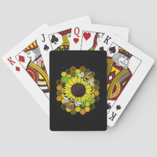 Hippie Sunflower Bees Pokerkaarten