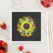Hippie Sunflower Bees Servet (Insitu)