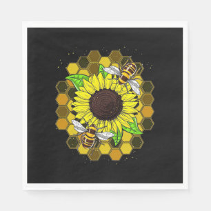 Hippie Sunflower Bees Servet