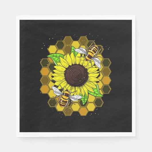 Hippie Sunflower Bees Servet (Voorkant)