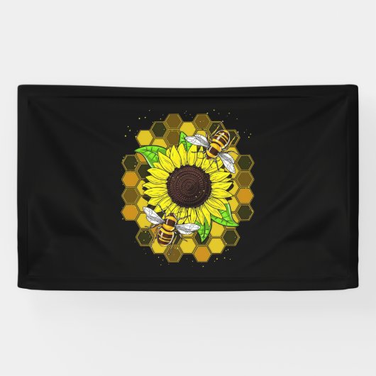 Hippie Sunflower Bees Spandoek (Horizontaal)