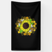 Hippie Sunflower Bees Spandoek (Verticaal)