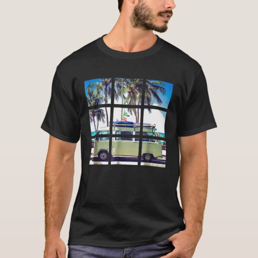 Hippie Surf 60s 70s Hippie Pattern T-shirt (Voorkant)