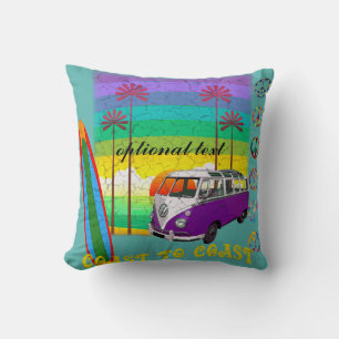 Hippie Surfboard Reis Camper Worp Kussen