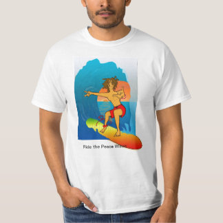 Hippie Surfer, Ride the the Peace Wave T-shirt