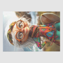 Hippie Surfin Grama Decoupage Tissuepapier