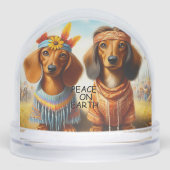 HIPPIE TECKEL PAAR SNEEUWBOL (Voorkant)