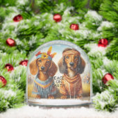 HIPPIE TECKEL PAAR SNEEUWBOL (Kerstmis)