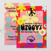 Hippie Thema Feest Kaart (Voorkant / Achterkant)