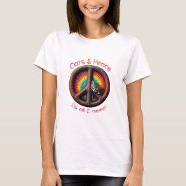 Hippie Tie Dye Cat Lovers Vredesbord Aanpassen T-shirt