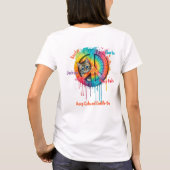 Hippie Tie Dye Cat Lovers Vredesbord Aanpassen T-shirt (Achterkant)