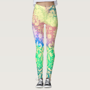 Hippie Tie Dye Flower Patronen Leggings