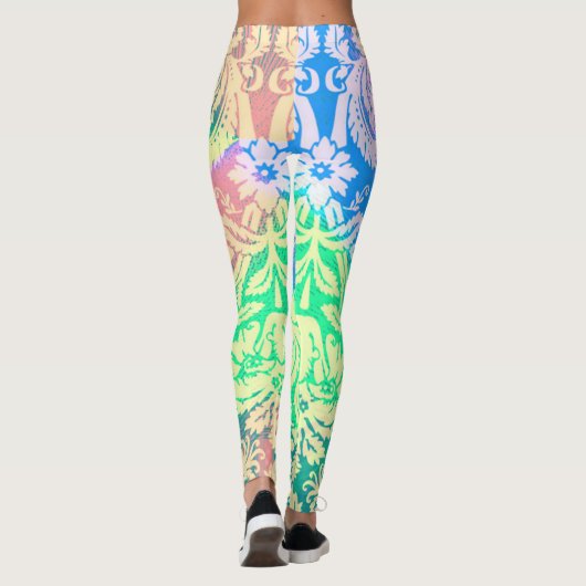 Hippie Tie Dye Flower Patterns Leggings (Achterkant)