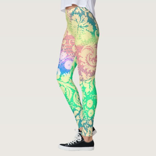 Hippie Tie Dye Flower Patterns Leggings (Links)