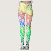 Hippie Tie Dye Flower Patterns Leggings (Voorkant)