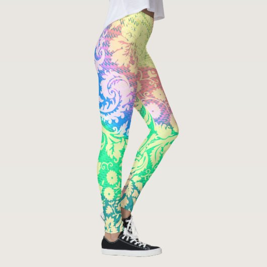 Hippie Tie Dye Flower Patterns Leggings (Rechts)