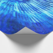 Hippie Tie Dye Pattern Waterverf Blue Modern Cadeaupapier (Hoek)