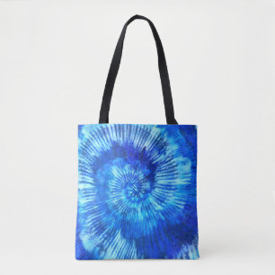 Hippie Tie Dye Pattern Waterverf Blue Modern Tote Bag