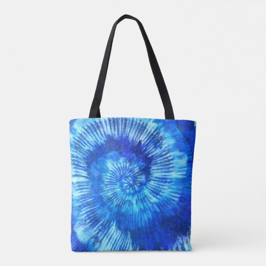 Hippie Tie Dye Pattern Waterverf Blue Modern Tote Bag (Achterkant)