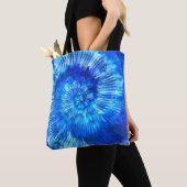 Hippie Tie Dye Pattern Waterverf Blue Modern Tote Bag (Dichtbij)