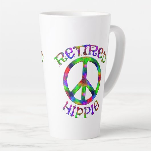 Hippie Tie Dye Peace Latte Cup Mok in ruste (Rechterhoek)