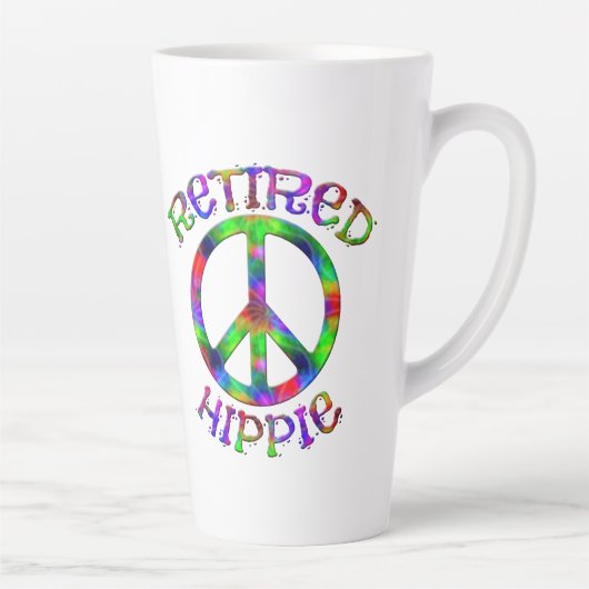 Hippie Tie Dye Peace Latte Cup Mok in ruste (Rechts)