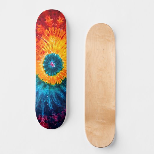 Hippie Tie Dye skateboard to ride in the clouds (Voorkant)