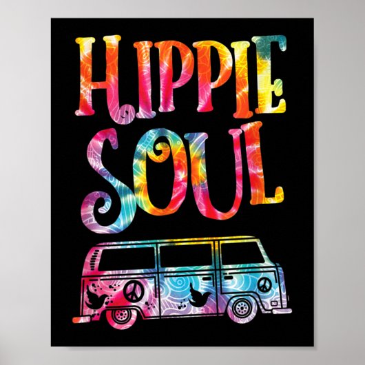 Hippie Tie Dye Van Hippie Soul Poster (Voorkant)