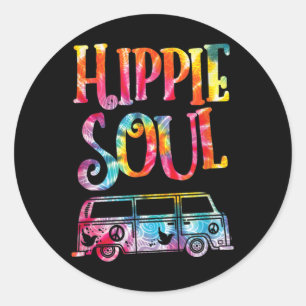 Hippie Tie Dye Van Hippie Soul Ronde Sticker