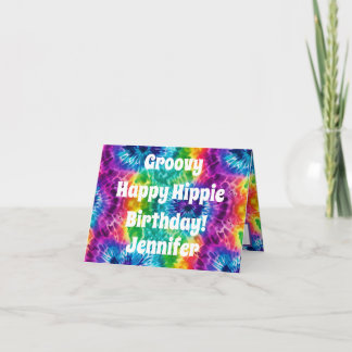 Hippie Tie Dye Verjaardag Kaart