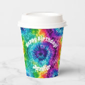 Hippie Tie Dye Verjaardagsfeestje Papieren beker (Voorkant)