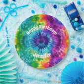 Hippie Tie Dye Verjaardagspapier Bord (Feest)