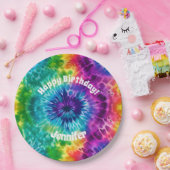 Hippie Tie Dye Verjaardagspapier Bord (Feest)