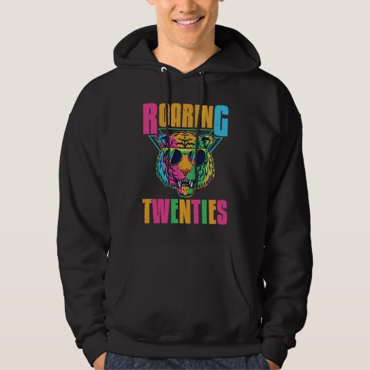 Hippie Tiger Roaring 20s Twenties Animal Hoodie (Voorkant)