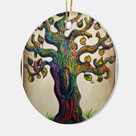 Hippie Tree Keramisch Ornament (Links)