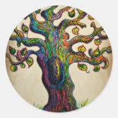 Hippie Tree Ronde Sticker (Voorkant)