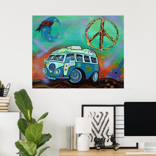 Hippie Trip Poster (Thuiskantoor)