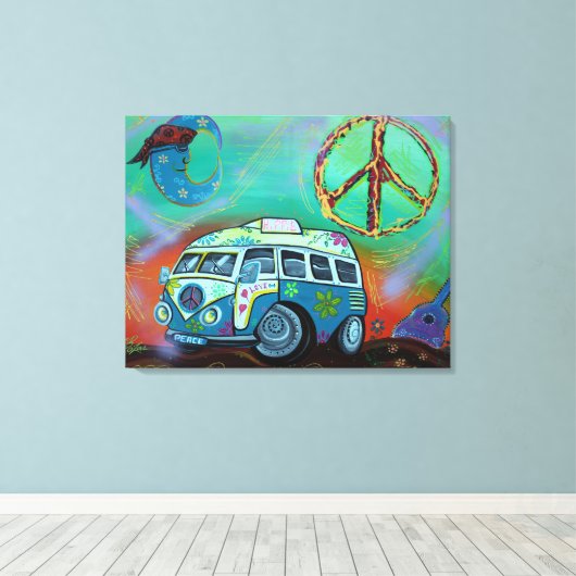 Hippie Trip Verpakt Canvas (Insitu (Houten vloer))