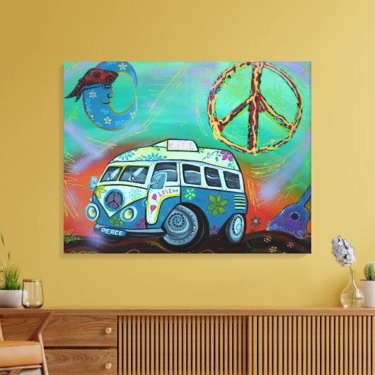 Hippie Trip Verpakt Canvas (Insitu (Woonkamer))
