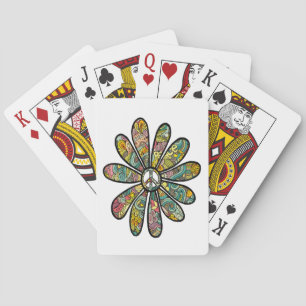 Hippie Trippy Flower Power Vredesbord Zeventiger j Pokerkaarten