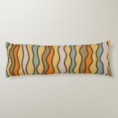 Hippie Trippy Groovy Verticale Streep 70s Patroon Lichaamskussen (Achterkant)